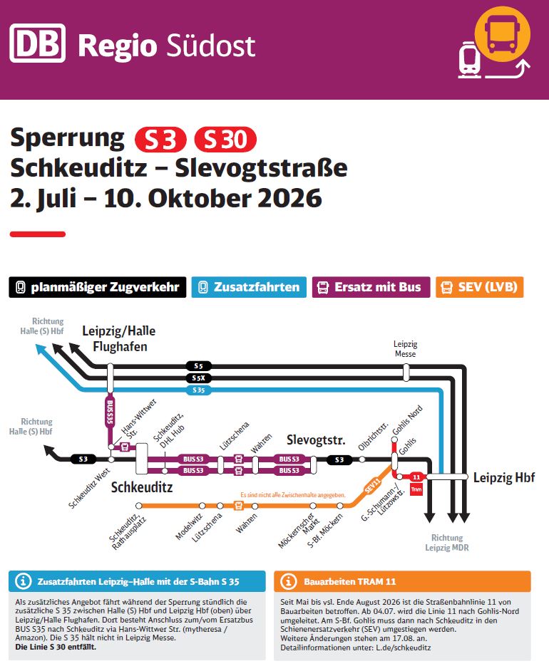 Ersatzfahrplan Ankuendigung